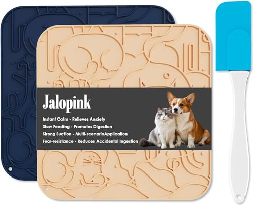 Jalopink Schleckmatte Hunde Leckmatte mit Saugnapf für langsames Fressen, zur Linderung von Angstzuständen, für Große, Kleine Hunde, Katzen, Welpen für Baden, Fellpflege