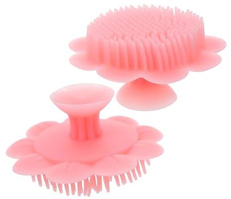 MUCKLILY 2 St Mjuka Babyborstar Silikon Schampoborste Nyfödd Hårskrubb Babyborstar För Hår Massageborste Badborste För Babyhår Badborste Rosa