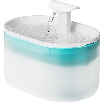 AMISENK Fontaine d'eau potable pour animaux de compagnie translucide, fontaine à eau potable automatique avec filtre de circulation pour petits chiens, distributeur pour petits chats
