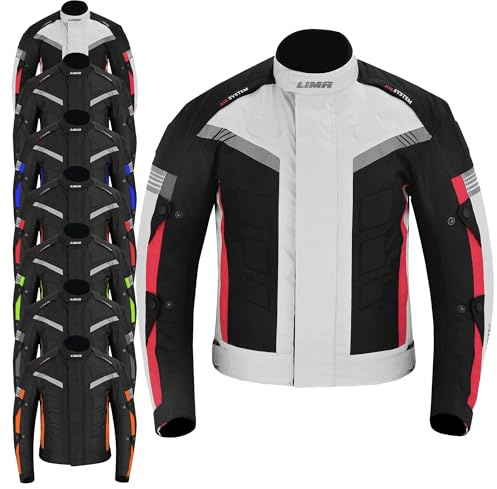 LIMA MOTO Men’s Motorcycle Motorbike Jacket 4 Season Cordura Textile Biker Jacket Waterproof Windproof with CE Armor, Air Vents & Removable Thermal Liner