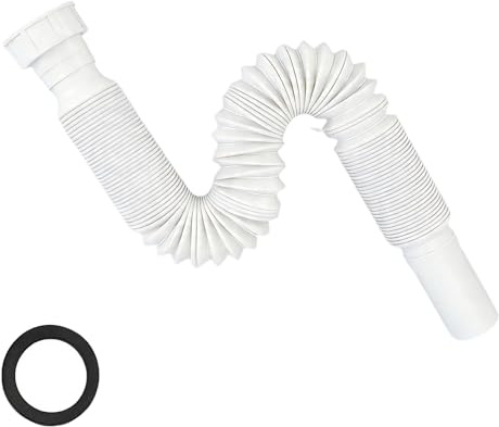 Tubo De Desagüe Telescópico Ajustable Para Lavabo, Manguera De Desagüe Con Sello De Agua, Especificación Universal De 1-1/4 Pulgadas o 1-1/2 Pulgadas, Apto Para Lavabos o Cocinas (Blanco)