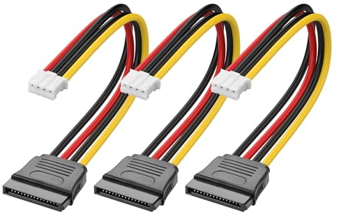 YAODHAOD Adaptador PH 2.0 de 4 pines a SATA de 15 pines 3 PCS, PH2.0 a SATA hembra, para SSD y HDD de 3,5 pulgadas, 20 AWG 18 cm, para HP OmniDesk OptiPlex ThinkCentre Desktop PC, para ampliar la
