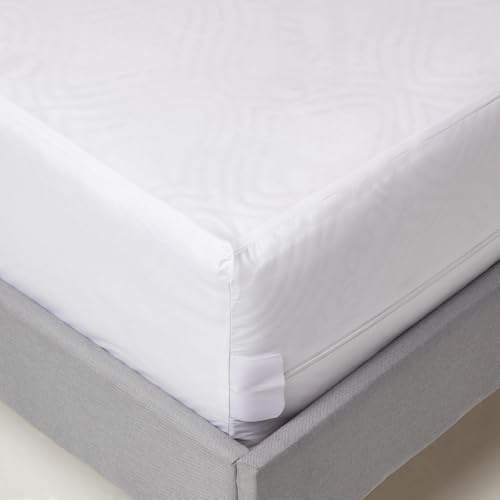 HOMESCAPES Funda de colchón de 120 x 190 cm con cremallera – Protector de colchón impermeable hipoalergénico, antiácaros y lavable a máquina