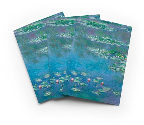 Monet Water Lilies Greeting Card Impressionist Painting Any Occasion Set of 3 Blank Inside 5x7 Inch 13x18 cm