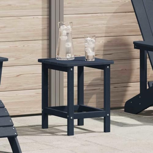 Sinkzol Table d'appoint bleu marine en polyéthylène, 38 x 38 x 46 cm, résistante aux intempéries, pour jardin, terrasse, balcon, compacte et durable pour café, plantes et petits moments en plein air
