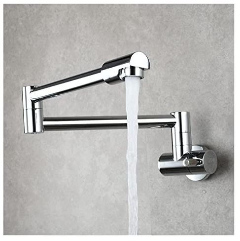 Cuivre chromé Single Cuisine Robinet de cuisine universelle tournante extensible pliable(Titanium(With Dual Spout))
