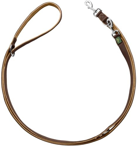 HUNTER Neopren justerbart koppel för hundar, nylon, neopren vadderad, för sport och fritid, 1,5/200 cm, brun/caramell