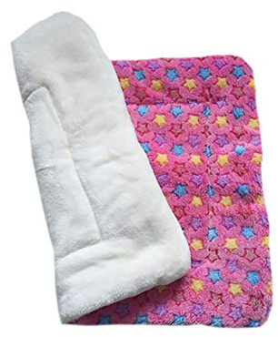 LissomPlume waschbare Sommerhaustiermatte Haustierdecke Hundedecke Katzendecke Tierdecke Hundebett - pink Stern 55*70