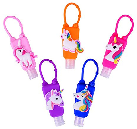 Ulife Mall Tragbare Reiseflaschen Set - 5 Stück Auslaufsichere Nachfüllbare Fluessig Reisebehälter Händedesinfektionsmittel Leere Flasche Einhorn Reise Zubehör