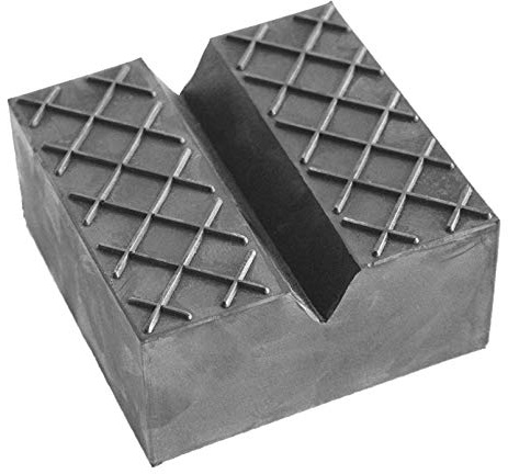125x125x50mm Gummiauflage mit V-Nut & Waffeloberfläche für Wagenheber und Hebebühnen