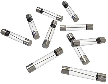 AUPROTEC Glassicherung 6,35x32mm Feinsicherung 10A, 10 Stück | Flinke Kfz-Sicherung, Schmelzsicherung, Geräteschutz, 32V, Glas, vernickelte Kontakte