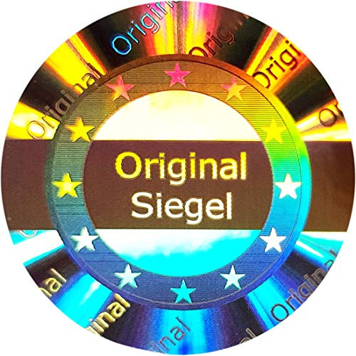 500 Stk - 3D Hologramm Original-Siegel 25mm silber glänzend - Aufkleber | Sicherheitssiegel, Sicherheitsetiketten, Siegeletiketten, Klebesiegel, Siegelaufkleber, Garantiesiegel, Security Seal Sticker