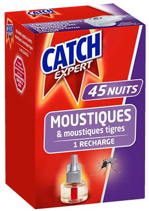 Catch Expert Moustiques Recharge pour diffuseur électrique Catch, Anti-Moustiques et Moustiques Tigres Répulsif, 45 nuits