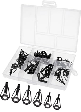 30stk Spitzenring Rutenring Angelrute Reparatur Set Edelstahl Keramik Angelrutenteile Tip Tops Spitze Reparieren Kit Angelzubehör für Salzwasser See Wasser Fischen 2.2/2.4/2.8/3.0/3.5/4.0mm