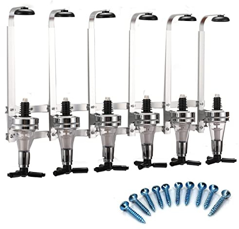Lfhelper Wall Mounted Liquor Alcohol Dispenser 6-Bottle for Bar/Home Party Use Fit Wine Cocktail Alcohol Drink Beverage Juice, Aluminum Alloy&ABS