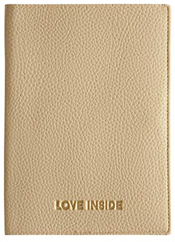 MUTTERPASSHÜLLE mit Prägung LOVE INSIDE in gold veredelt, Mutter-Kind Pass, Organzier, Ultraschallheft NESSIS MANUFACTUR (Beige)