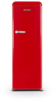 SCHNEIDER SCCL329VR, Réfrigérateur 1 porte Vintage, 337L, Froid brassé, Dégivrage automatique, 4 clayettes verre, Pose libre, Joints amovibles, Rouge