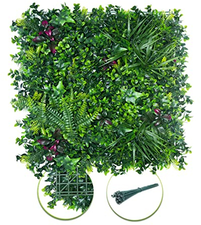 Generisch Graswandpaneele, Hintergrund, Wand, künstlicher Gras, Hintergrund für Wand, Kunstrasen, Wanddekoration, 50,8 x 50,8 cm, 12 Stück, Heckenwand, Formschnitt, Sichtschutz und Paneele, Mofeito