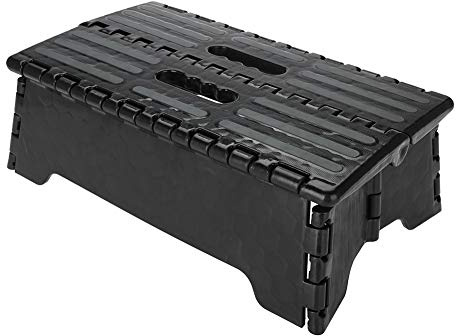 Klappbarer Tritthocker, 15 Zoll Der Rutschfeste Tritthocker Ist Robust, um Erwachsene zu Unterstützen, und Sicher Genug für Kinder. Öffnet Sich Einfach mit Einem Schlag. Ideal für Küche, Bad, Schlafzi