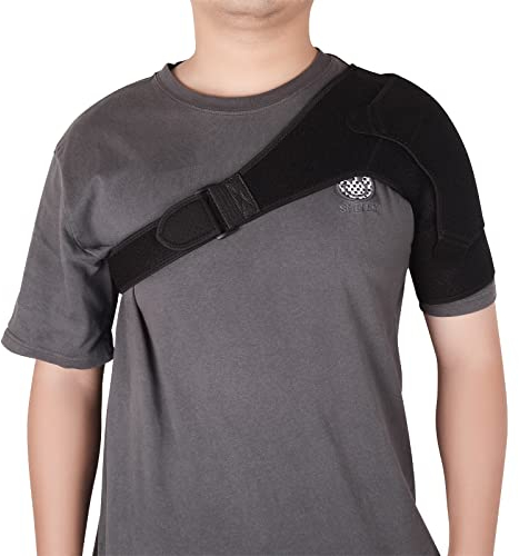 Schulterbandage mit Warm und Kalt Kompresse, Schulterstütze Verstellbare Kompressionshülse für Verletzungen Gefrorene Schulterschmerzen Schulterluxation Arthritische für Links Rechts Schulter (L)
