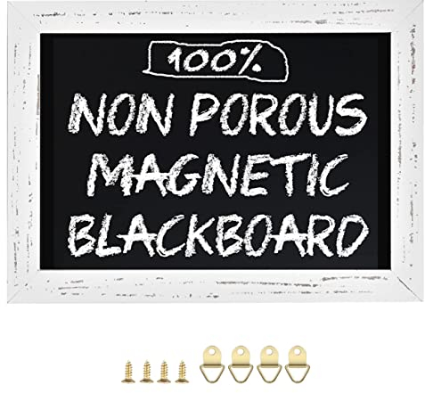Umtiti Blackboard Magnetische Tafel, 10 x 14（26cm x 36cm）, Kiefernholz gerahmt rustikale Vintage Dekor. Kreidetafel für Hochzeit, Küche, Bar, Restaurant, Menü für Zuhause(HB-WH-2636) DE