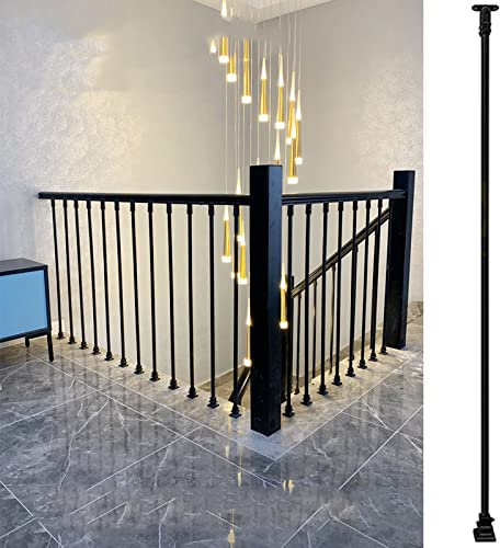 Geländer Außen/ Innen Treppengeländer 50 60 70 80 90 100 110 120 130 140 150 Cm Moderne Terrasse Poolzaunsystem, Schmiedeeiserne Massive Treppensäule Kit - Für Treppenstufen / Galerie / Treppenabsatz