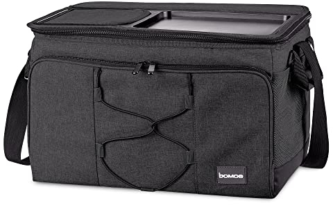 bomoe 45 Liter Kühltasche faltbar - Outdoor Kühlbox 16h Kühlfunktion mit Trageriemen, wasserdichte Picknicktasche Thermotasche mit Abstellfläche, Isoliertasche Anthrazit - IceBreezer KT43