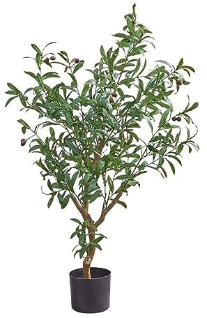 NTIYOU árbol Falso Simulación de Olivo Planta Verde Plantas Artificiales Interior Sala de Estar Piso Planta Grande Decoración Árbol de simulación Plantas caseras