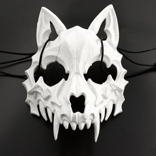 SHOWHEEL Tier Skelett Maske HAlloween, HallOween Schädel Masken, Tier Skelett Gesichtsmaske, HaLloween Maske Skull, Halloween/Cosplay/Mottoparty MAske, Unisex