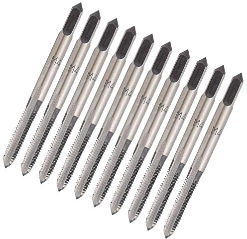 10-teiliges Gewindebohrer-Set aus Kohlenstoffstahl, Metrisches Handgewindebohrer-Set, M4-Gewindebohrer mit Geradem Schaft aus Kohlenstoffstahl und Gewindebohrer, Handgewindebohrer