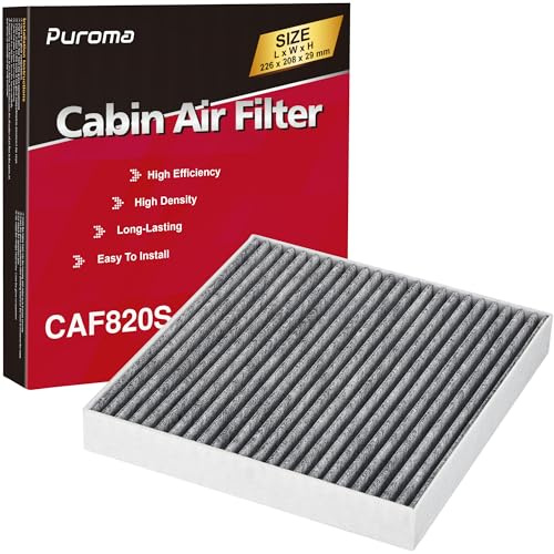 Puroma Cabin Air Filter with Activated Carbon, Replacement for CF12820, Compatible with Hyundai Elantra, Ioniq, Santa Cruz, Santa Fe, Sonata, Tucson, KIA K5, Niro, Sorento, Sportage, Genesis GV60