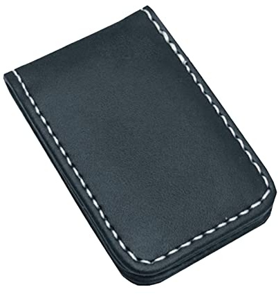 rockible Billetera de Cuero con Clip para Dinero y Tarjetas, Cartera práctica para Hombles y Mujeres, Black_60x41x8mm