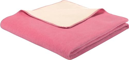 biederlack Wohndecke Doubleface Baumwollmischung pink-Ecru Größe 150x200 cm