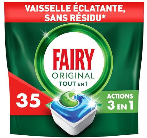 Fairy Original Spülmaschinentabs, All in 1, Regular, 35 Kapseln, wirksam auch auf Fett