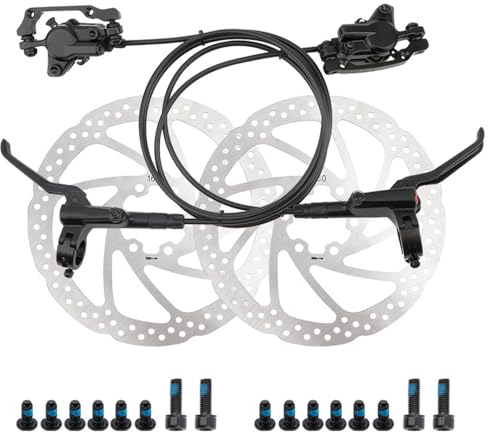 Hsthe Sea Bike Hydraulic Disc Brake Kit,Aluminum Front and Rear Caliper,Front Right 800mm Rear Left 1400mm,Pad Adjuster for Road Bike,Mountain Bike