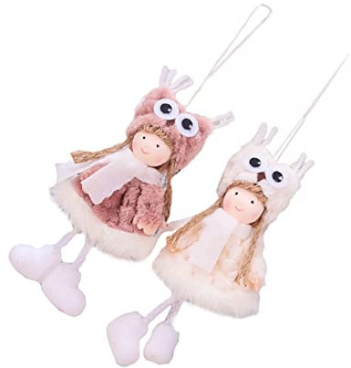 Ciieeo 2St Weihnachten Plüschpuppen weihnachtsengel Christbaum anhänger Weihnachtsbaumschmuck Weihnachtsrenverzierungen weihnachtsdeko Weihnachtsschmuck für Baum Engel Weihnachtsschmuck