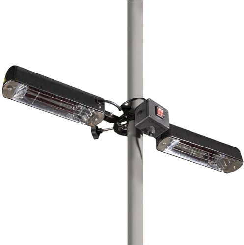 Parasol chauffant infrarouge d'extérieur 1600 W - Pour tonnelle, table à manger, terrasse, chauffage de 5 m