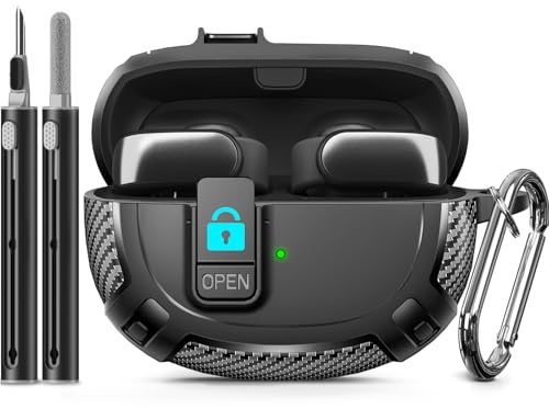 Ljusmicker Schutzhülle für Bose Ultra Open Earbuds 2024 mit Reinigungsset, militärische Hartschale mit Schloss für offene Ohrhörer, Ladehülle, Zubehör mit Schlüsselanhänger für Männer und Frauen,