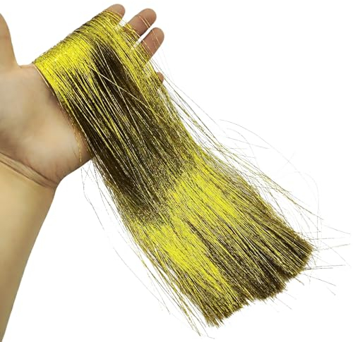 Carytalee 2000 hebras de oropel de carámbanos para árbol de Navidad y decoraciones de fiesta, color dorado iridiscente
