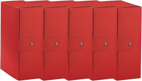 Esselte C32 EUROBOX 25 x 35 cm, rygg 12 cm, röd, 5-pack, 390332160