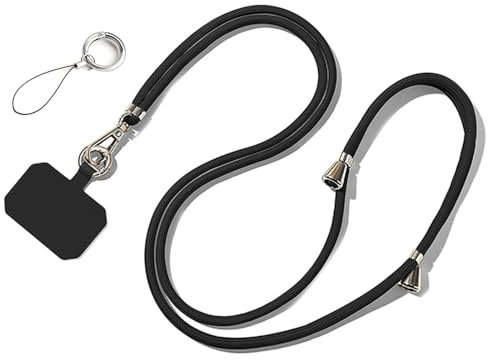 SENLINLU Phone Lanyard, Crossbody Phone Lanyard, Adjustable Universal Cell Phone Cord Strap, Compatible with Most Smartphones and Cases - Black