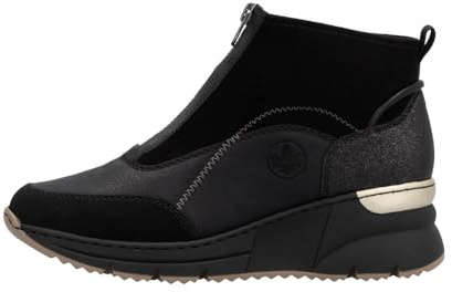 Rieker N6361 svarta sneakerstövlar med dragkedja, Svart 00, 39.5 EU