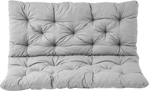 Ersatz-Sitzpolster für Outdoor-Schaukelbank, für Terrasse, Gartenmöbel, weiche Matte mit Bändern, 2-/3-Sitzer, 150 x 100 x 8 cm, Grau