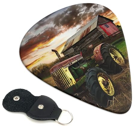 Gitarrenplektren mit altem Traktor-Foto-Farm-Druck, Gitarrenzubehör für Akustikgitarre, E-Gitarre, Bassgitarre, 0,71 mm, 6 Stück