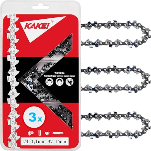 KAKEI Sägeketten 1/4 1,1mm 37 TG 15cm - 3 Stück Mini-Ersatzsägekette