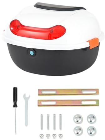 Qianly Top Case de avec Boucle de Verrouillage et Deux Clés pour Un Rangement Sécurisé, Blanc