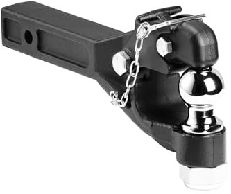 VEVOR Crochet Attelage, Capacité de Remorquage 7256 kg, Boule d'Attelage 5 cm, Compatible avec Récepteur de Connexion 5 cm, Convient aux Anneaux de Remorquage 6,35-7,62 cm, Revêtement en Poudre Noire