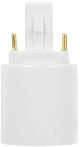 Angoily Adaptador G24D a E27, Casquillo E27 de 2 Pines 100-230 V | Convertidor para Quienes Adaptan Luminarias G24D en Hogar, Oficina y Comercio, Conexión de 2 Pines a Rosca E27