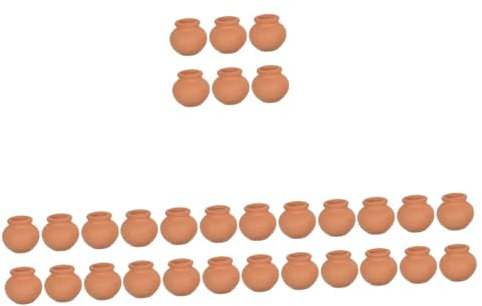 Lot de 30 mini pots de fleurs en terre cuite pour plantes d'intérieur - Petits pots de fleurs en argile pour travaux manuels et plantes d'intérieur - Jolis pots de fleurs en poterie pour bonsaï et
