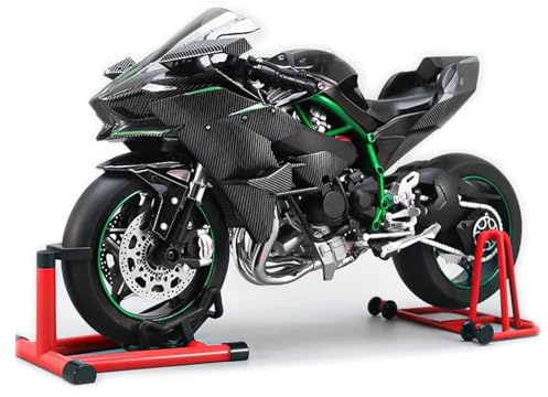 HTLNUZD 1/6 Scale H2R Alloy Diecast Motorcycle with Sound & Light Features High Gloss Spray Finish Rubber Tires Premium Collectible Gift (Carbon Fiber H2R)